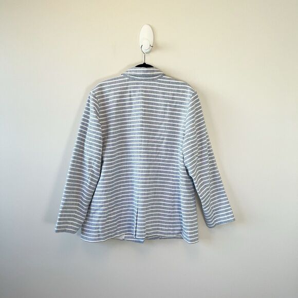 J. Jill Modern Spectator Blazer Blue White Striped Women’s Size 2X NWT’s $159 - Picture 7 of 15